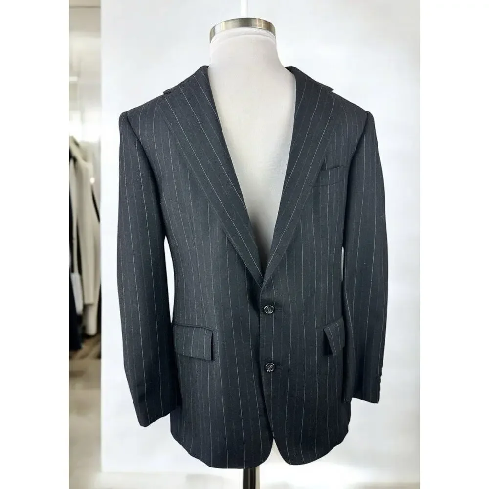 Polo Ralph Lauren Wool Cashmere Pinstriped Blazer Suit Jacket Size 40 H14378 - Picture 16 of 16